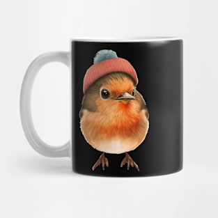 bird robin-robin in had-winter bird. Mug